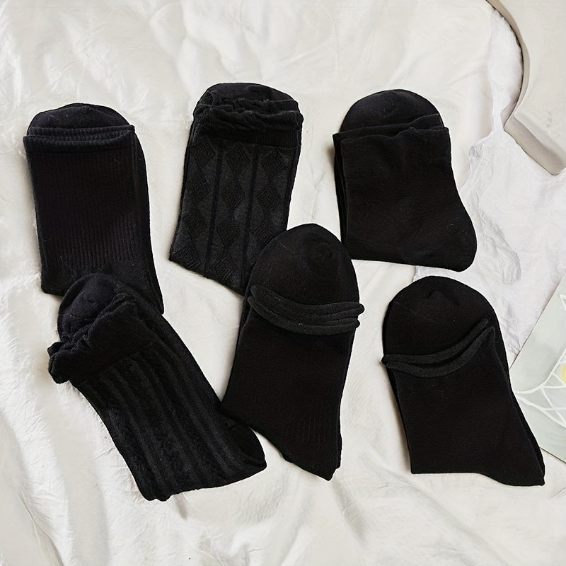 Solid Socks Comfy & Breathable Women's Stockings & Hosiery
