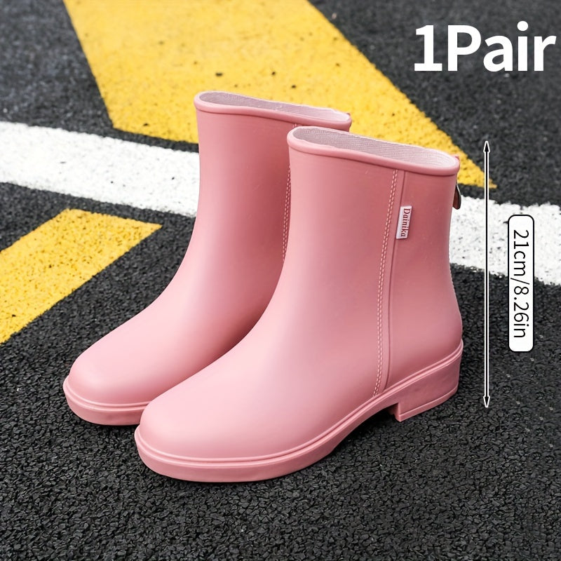 Women's Solid Rain Boots Wear Resistance Garden Water Shoes