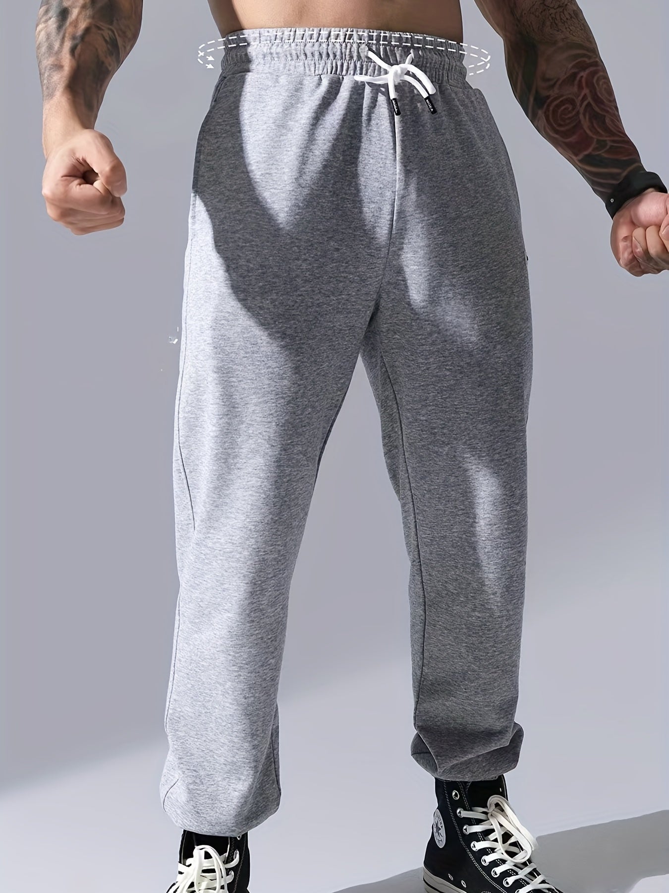 Men's Drawstring Joggers Sweatpants Loose Workout Running Pants