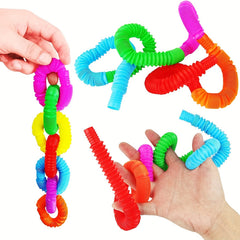 12pc Sensory Tube Toys Colorful Decompressing Fine Motor Skills Learning Toddler