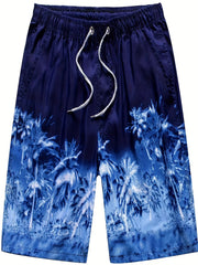 Men's Quick-Drying Beach Shorts Casual Drawstring Swim Trunks