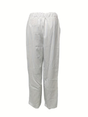 Bee Print Elastic Waist Pants Spring & Summer Women's Clothing