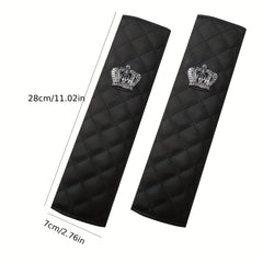 Crown Seat Belt Shoulder Protector Rhinestone PU Leather