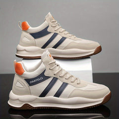 Men's Striped Lace up Running Shoes Outdoor Sneakers