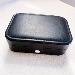 Cube Jewelry Box PU Leather Earrings Rings Necklaces Storage Bag