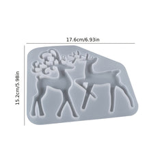1pc Christmas Reindeer Elk Pendant Silicone Mold DIY Crystal Epoxy Resin Mold
