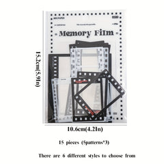 15pcs Large Retro Film Border Journal Stickers Pack