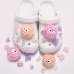 12pcs Set 3D Pink Purple Sandals Slippers Shoe Charms Women Girls