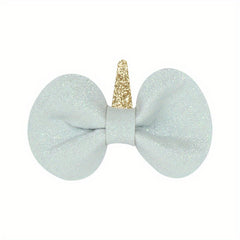 Set of 2 Unicorn Bow Glitter Hair Clips for Girls