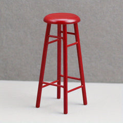 Dollhouse Furniture 4 Colorful High Stools Round Seats Compact Dollhouse Decor
