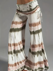 Chain Cowl Neck Tank & Tie Dye Lace Up Pants Set