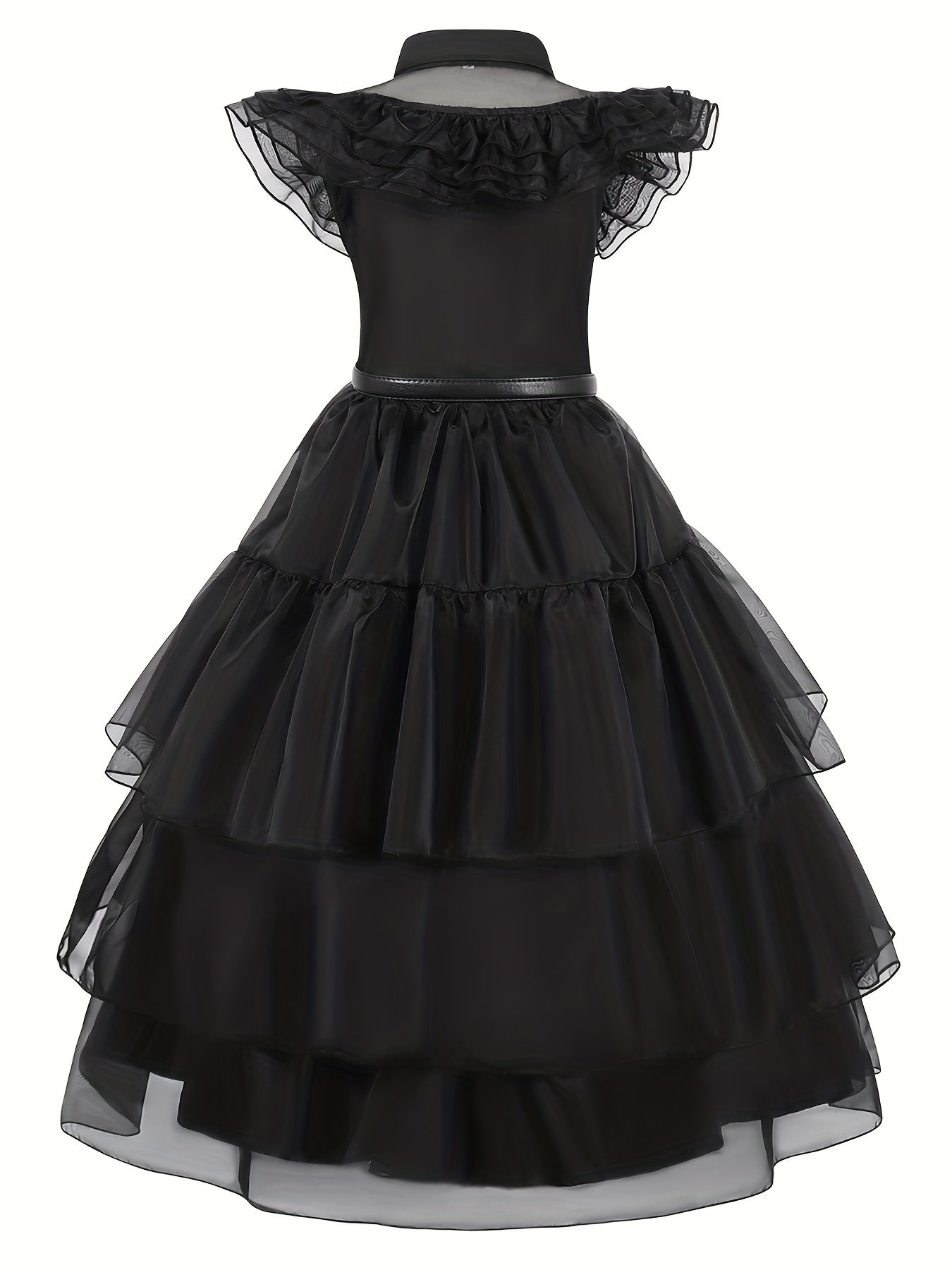 Girls Princess Dress Mesh Cosplay Party Dress With Belt And Socks Set