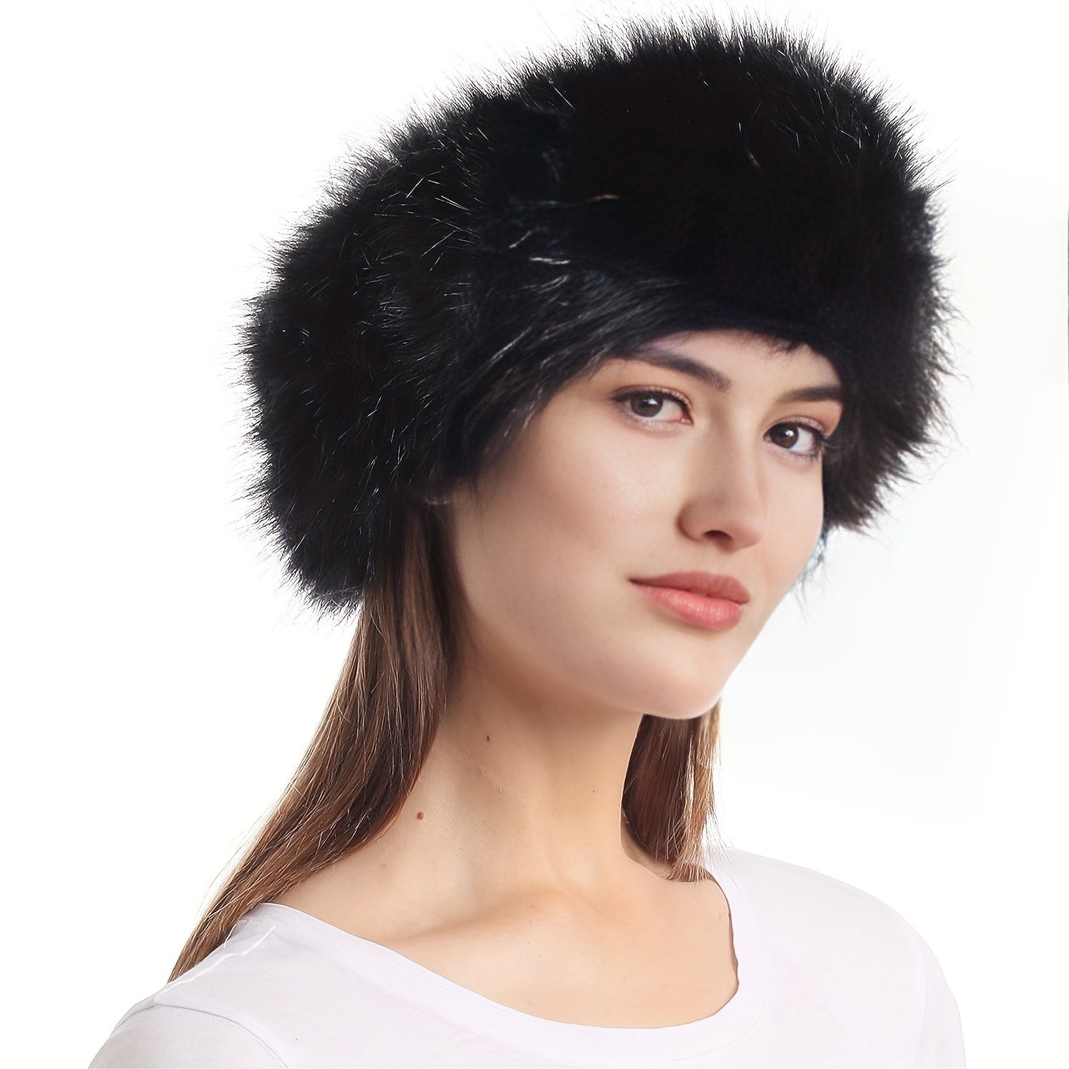 Faux Fur Headband Stretch Winter Ear Warmer Earmuff Ski Hat