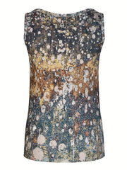 Summer Allover Print V Neck Tank Top for Women