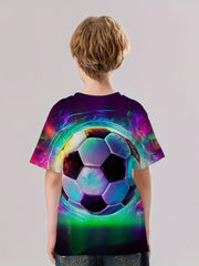 Colorful Football 3D Print T Shirt for Boys