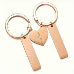 Stainless Steel Keychain Love Puzzle Keyring Family Gift