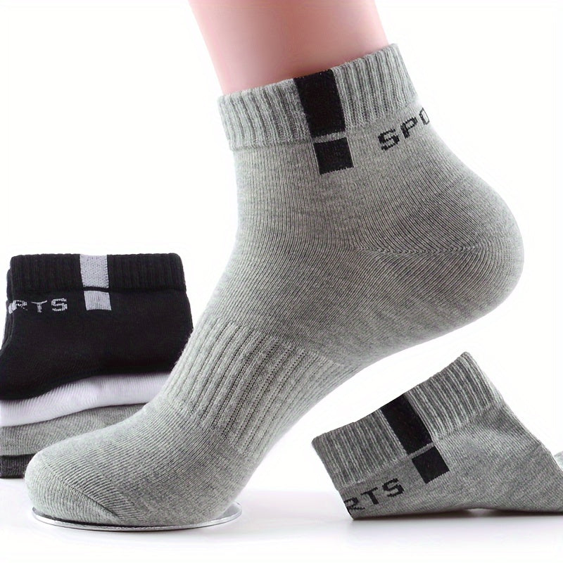Men's Solid Crew Socks Soft Breathable Casual Socks for Outdoor Activities