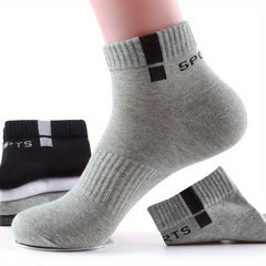 Men's Solid Crew Socks Soft Breathable Casual Socks for Outdoor Activities