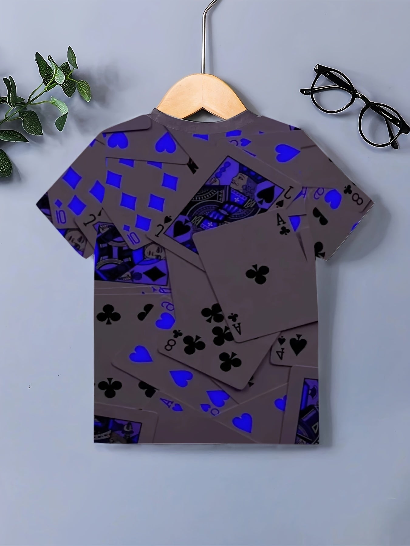 3D Print Number Cards Boy's T-shirt Kids Short Sleeve Summer Tee