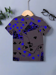 3D Print Number Cards Boy's T-shirt Kids Short Sleeve Summer Tee