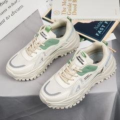 Women's Colorblock Chunky Sneakers Platform Lace Up Running Shoes