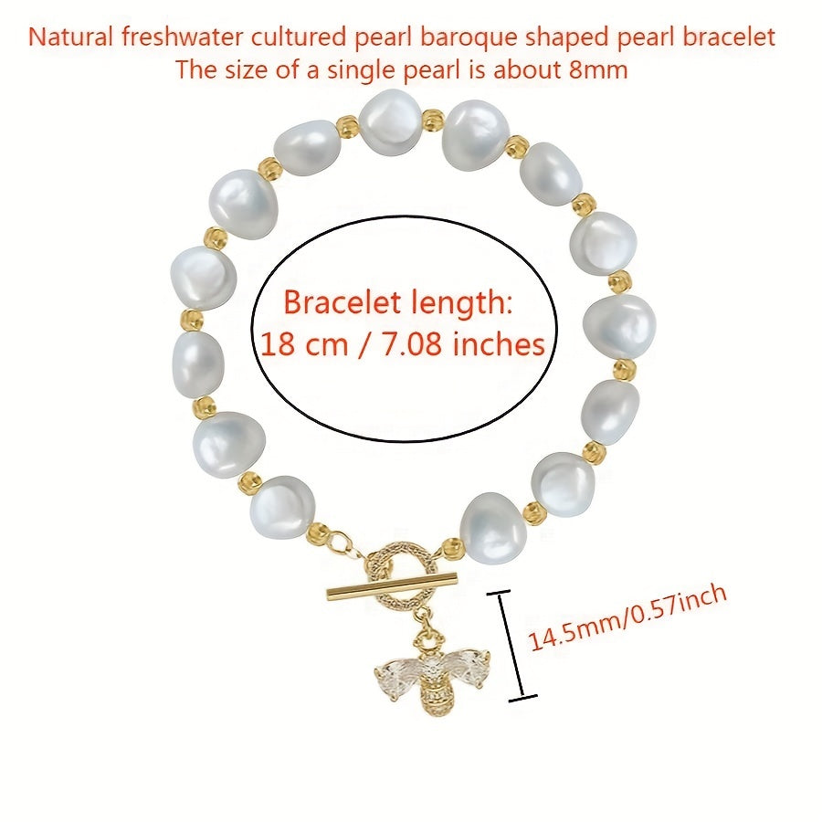 Baroque Shaped Pearl Bracelet for Teen Girls