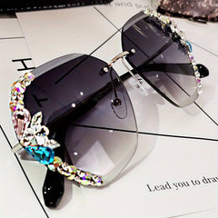 Rhinestone Gradient Sunglasses for Women UV400
