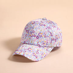 Girls Baseball Cap Floral Sun Protection Sunshade Hat for Outdoor Activities