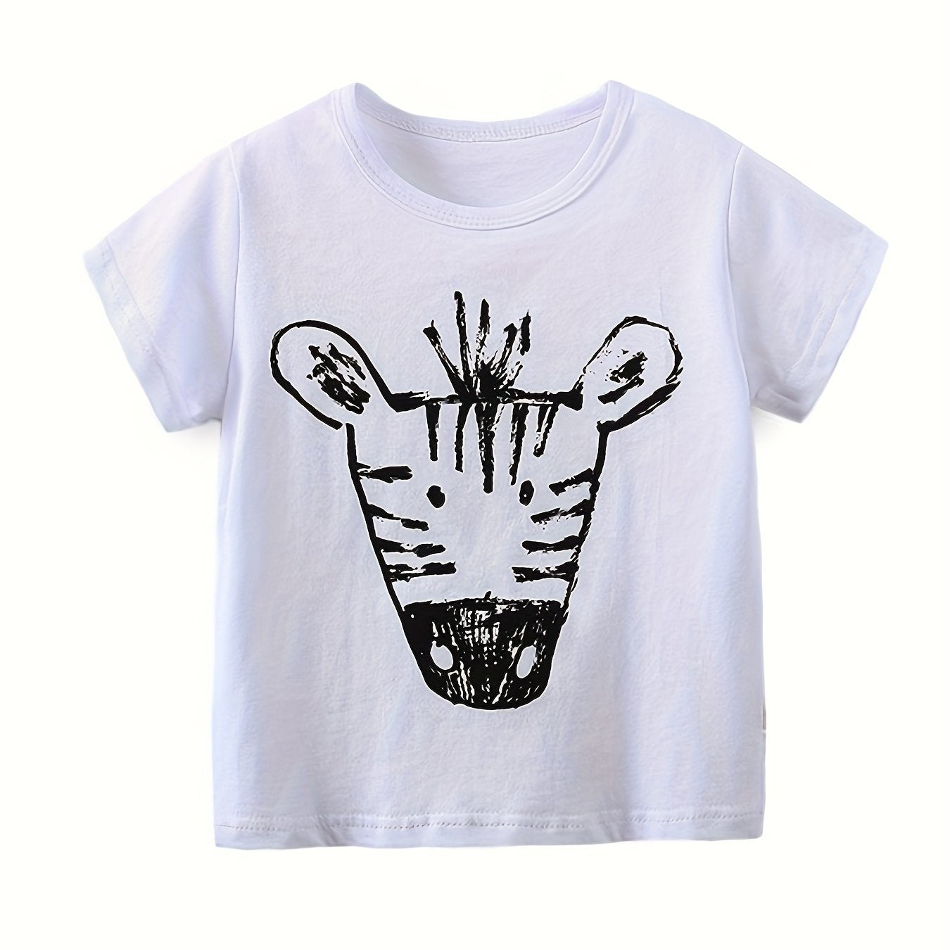 Baby Boys Giraffe Print T-shirt Summer Short-sleeved Top