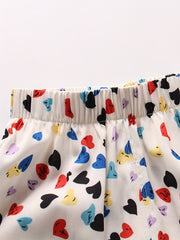 Toddler Girls Heart Graphic Trousers Elastic Waist Casual Jogger Pants