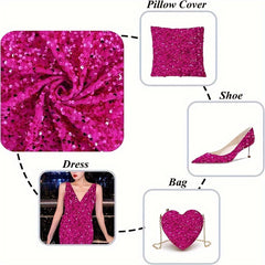 Velvet Sequin Fabric for DIY Sewing Table Runner Curtain Wedding Dress
