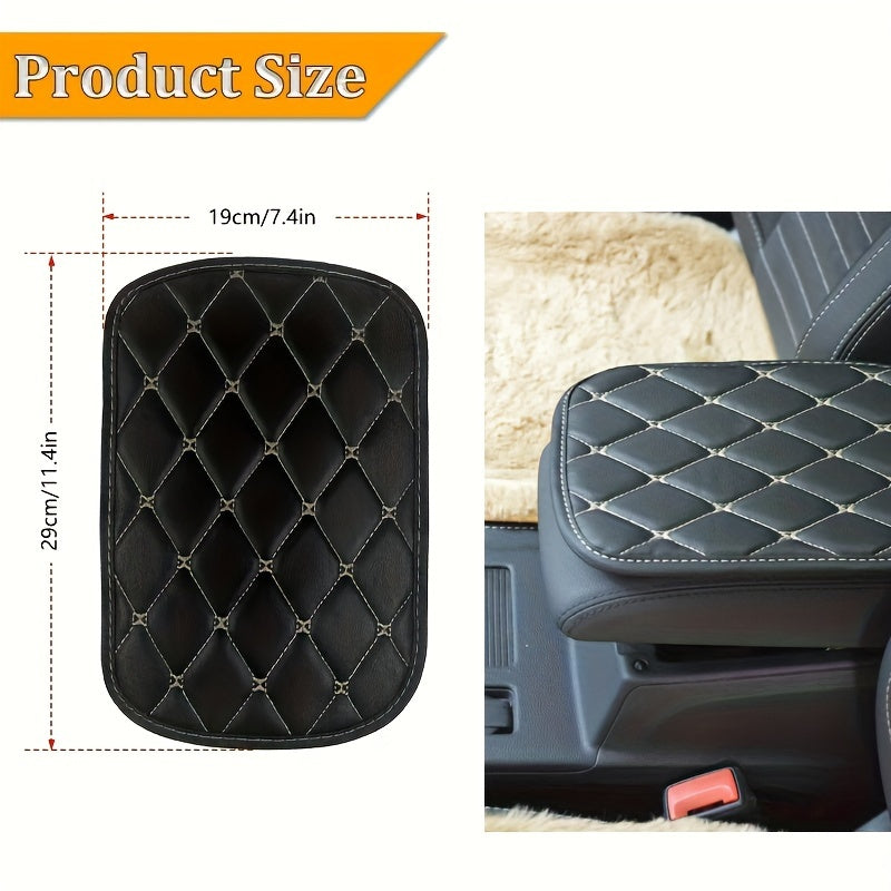 Car Leather Armrest Mat - Armrests Storage Box Mats, Waterproof Cushion Cover