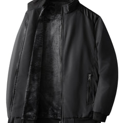 Men's Plush Winter Jacket Windproof Stand Collar