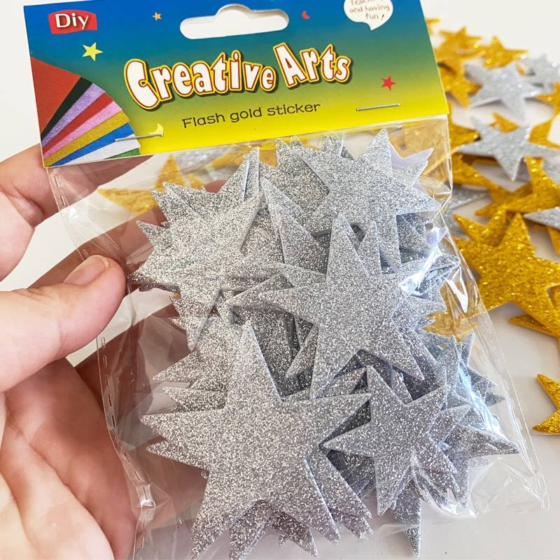 70pcs Colorful 3D Glitter Foam Stickers for DIY Crafts