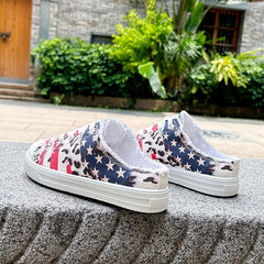 Women's Stars & Striped Lace Up Canvas Shoes Lightweight Casual Shoes