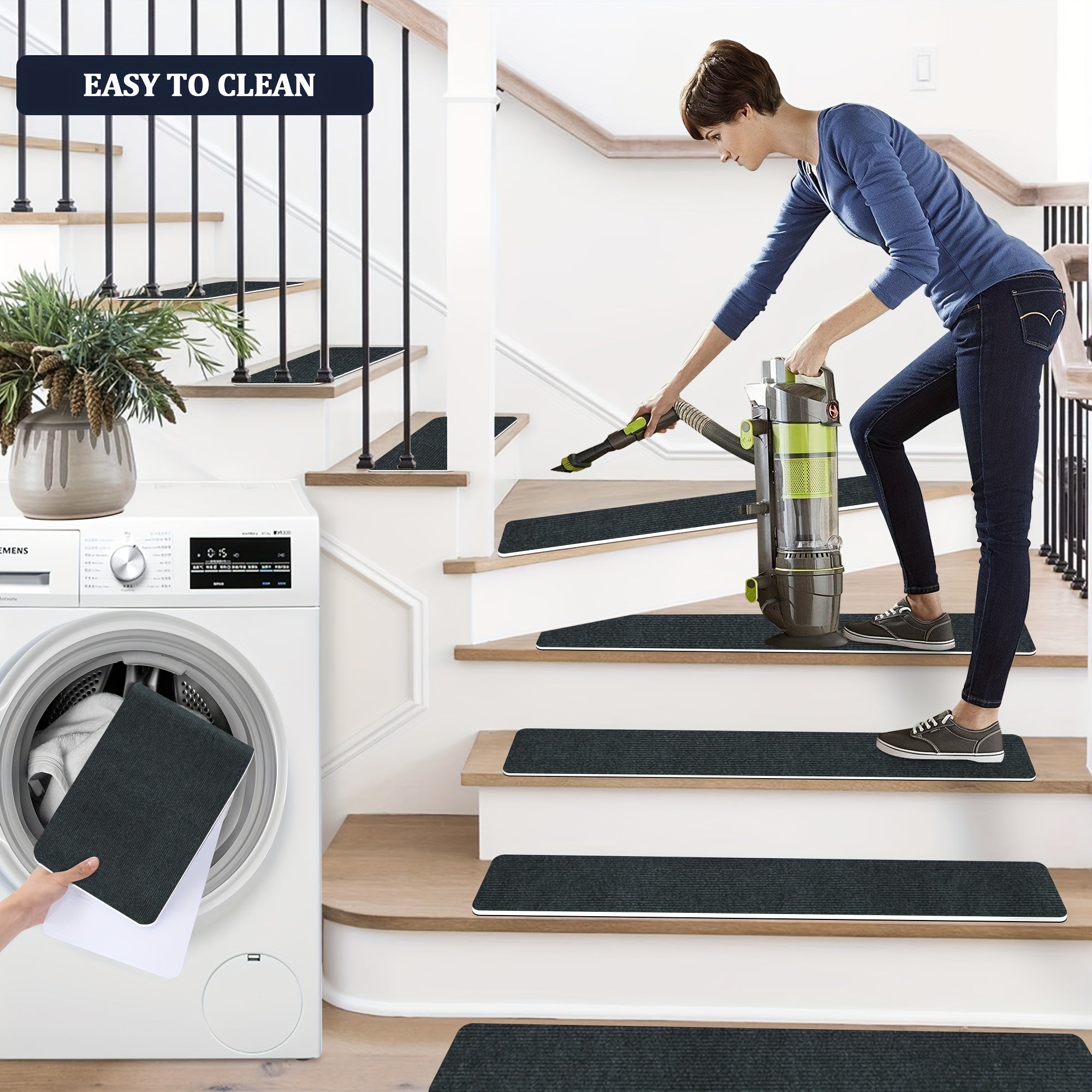 15pcs Stair Treads Non Slip Indoor Carpet Runners For Wood Steps