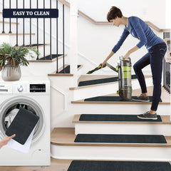 15pcs Stair Treads Non Slip Indoor Carpet Runners For Wood Steps