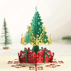 3D Christmas Tree Thank You Card Paper Cut Greeting Card