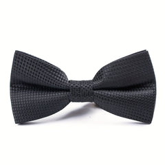 Polyester Jacquard Bow Tie Solid Plain Bow Tie For Men Groom