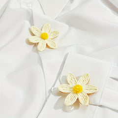 Flower Shirt Button Set - No Sewing Required - Brass Base Decorative Buttons