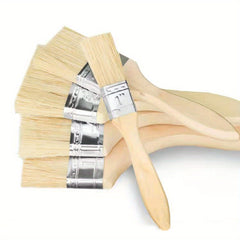 5pcs Wooden Handle Paint Brushes for Marine, BBQ, Household Projects