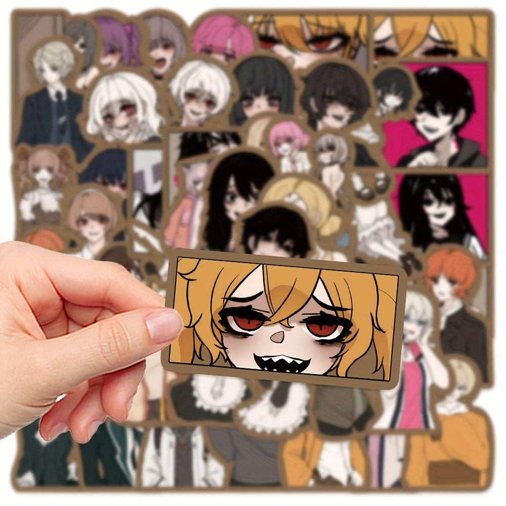50pcs Blackened Character Graffiti Sticker Waterproof DIY Stickers