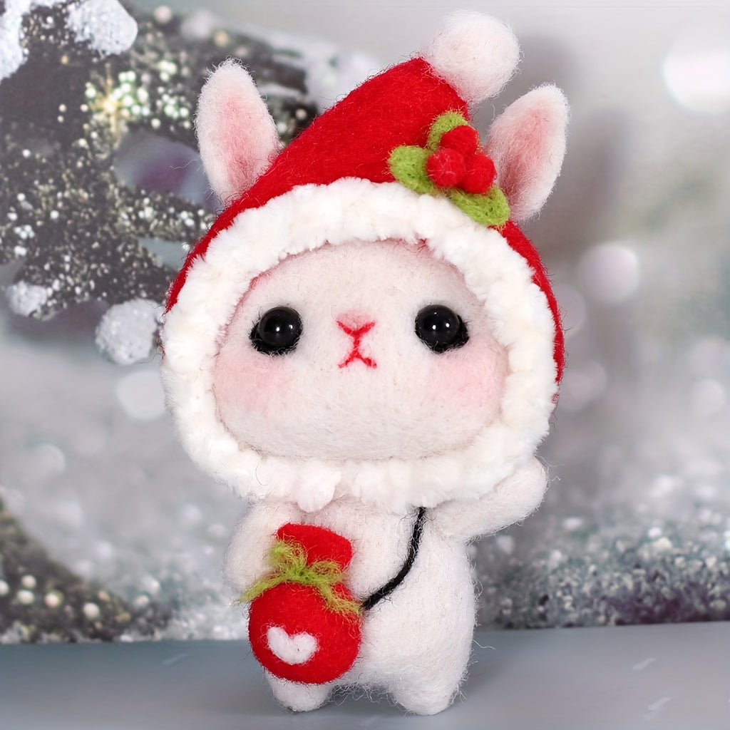 Christmas Hat Rabbit Felt DIY Package Holiday Gift Doll Decoration Sewing Materi