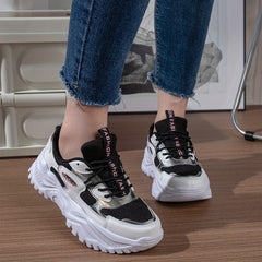 Thick Bottom Heighten Running Shoes Mesh Breathable Lightweight Sneakers