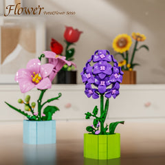 Flower Building Blocks Sunflower Lily Rose Models for Home Decor