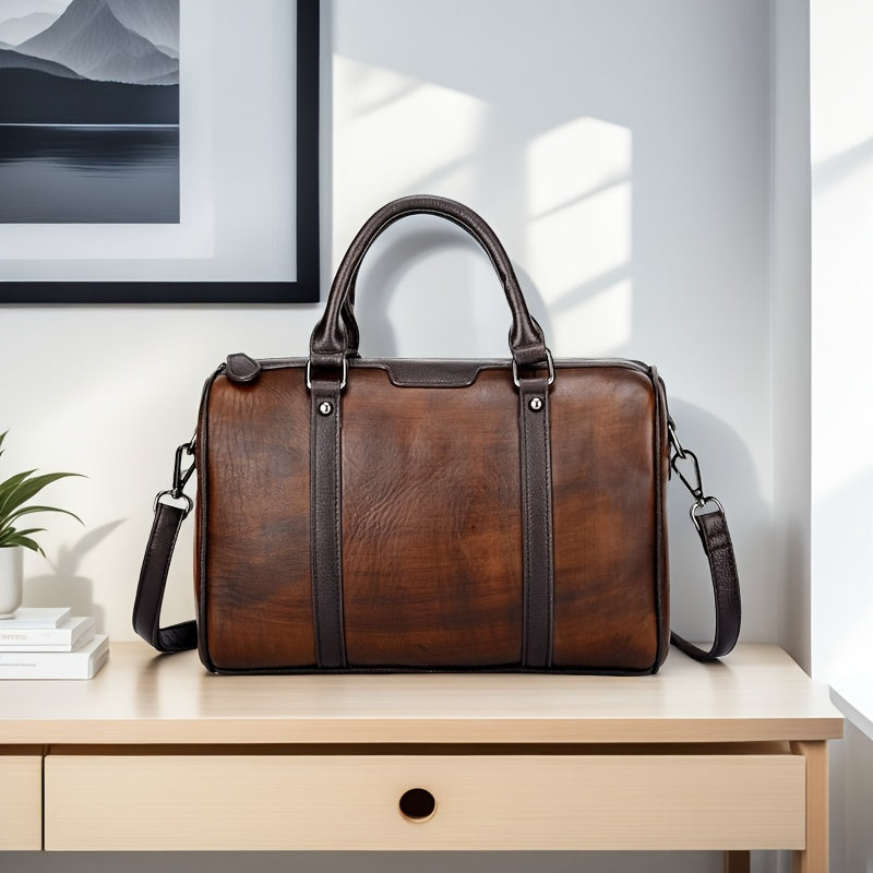 Brown Leather Women's Shoulder Bag Adjustable Crossbody & Handbag