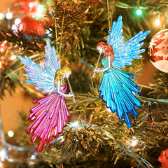 2PCS Christmas Resin Silicone Molds Fairy Angel Girls Ornaments Pendant