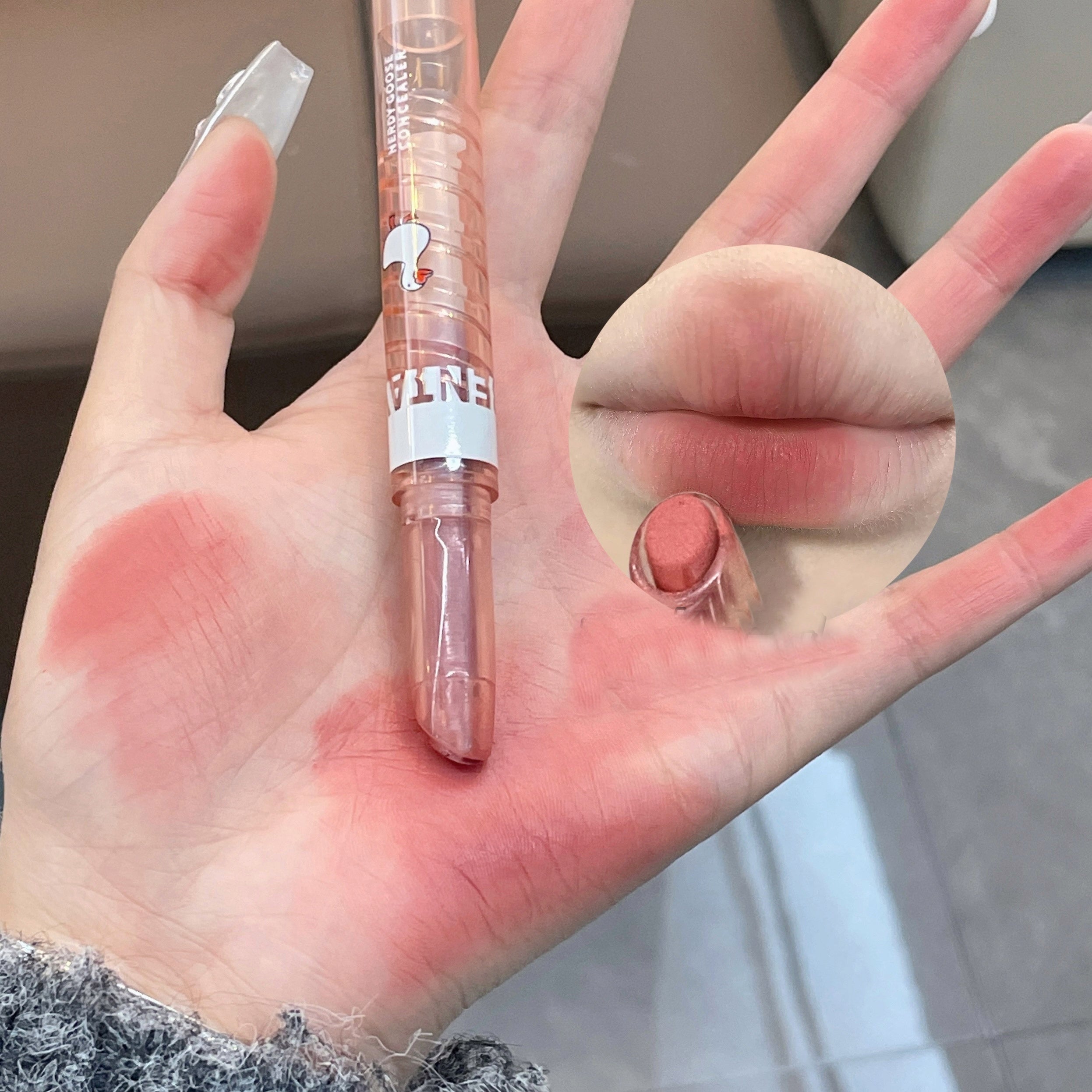 6 Color Matte Lipstick Pen with Cartoon Goose Print