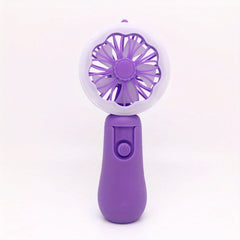 Flower Pattern Handheld Fan USB Rechargeable Portable Pocket Desktop Fan