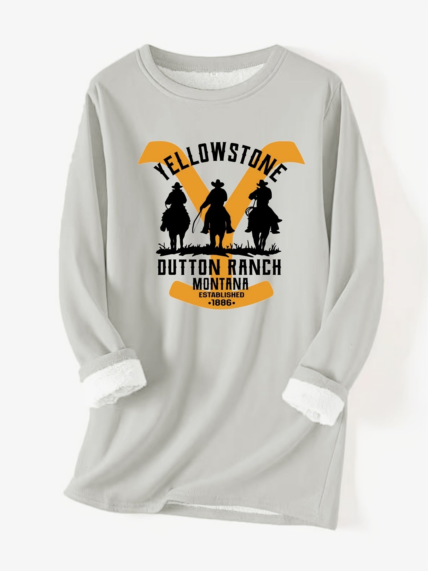 Yellowstone Graphic Print Warm Pullover Long Sleeve Dress